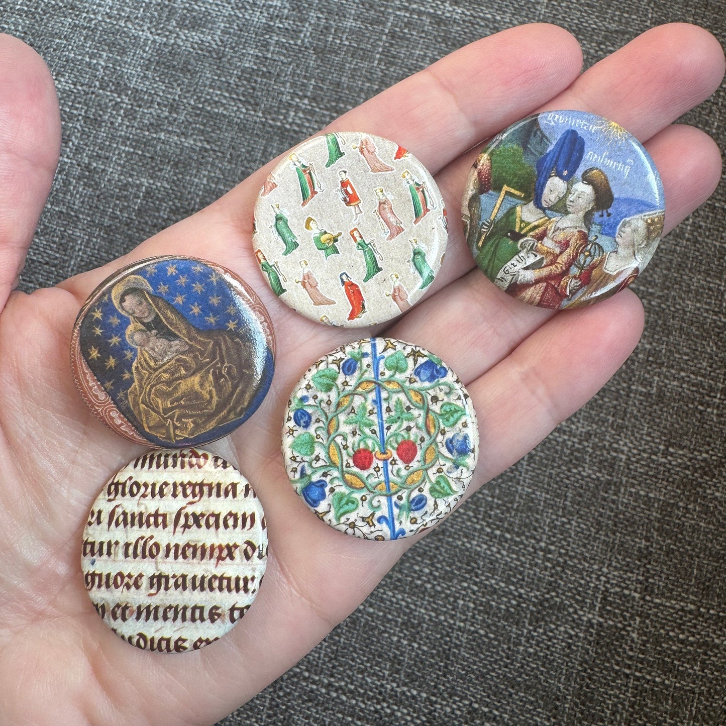 Set of 5 Medieval Manuscript Pins